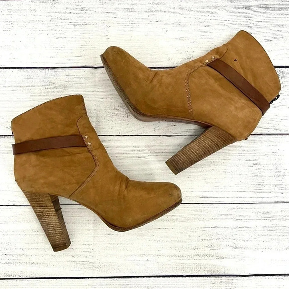 Rag and Bone Leather Suede Ankle Chelsea Boots Cognac Brown Heel Western 9.5 US - Picture 3 of 13